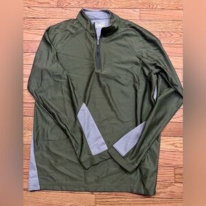 Men’s Under Armour Zip Up Top, Large, Green/Gray